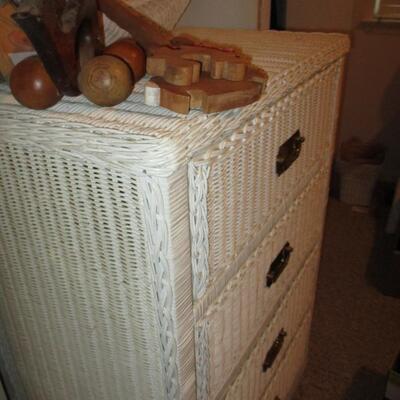 Wicker Chest & Oval Mirror
