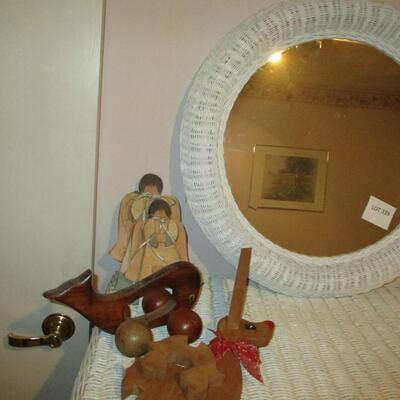 Wicker Chest & Oval Mirror