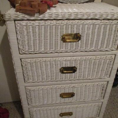 Wicker Chest & Oval Mirror