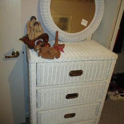 Wicker Chest & Oval Mirror