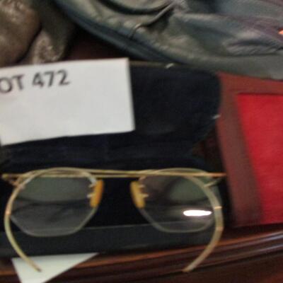 24kt Gold Filled Vintage rimmed Glass & Other