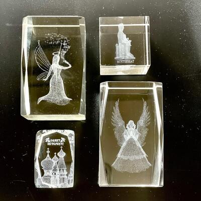 Crystal 3-D Paperweights