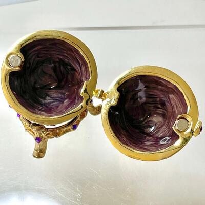 Purple Enameled Egg Trinket Box