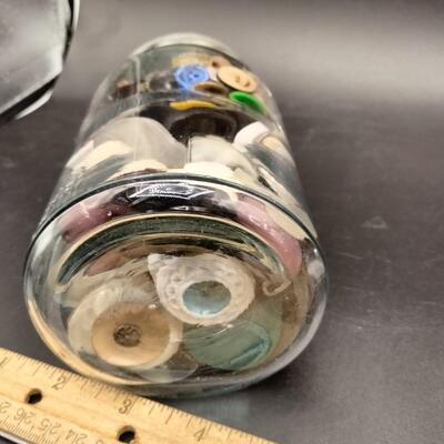202 - antique Drey Perfect Mason Jar with Buttons
