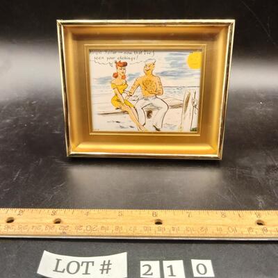 210 - Vintage postcard framed