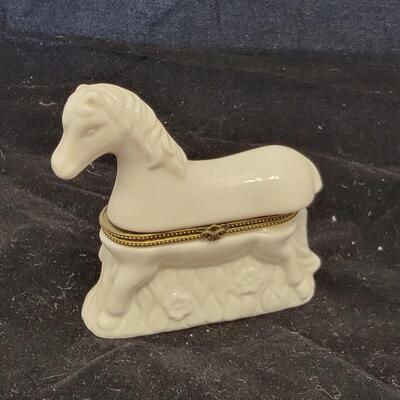 Ceramic Horse Jewelry Container
