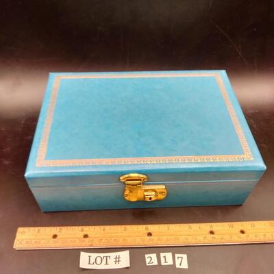 217 - Vintage Jewelry Box with Key
