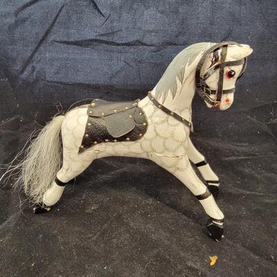 White and Black Wooden Horse