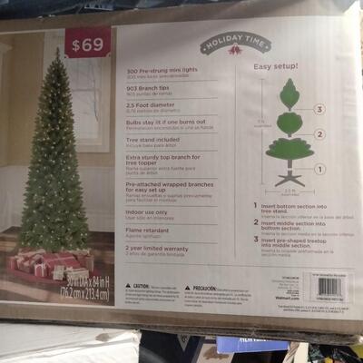 233 - 7' pre-lit pencil faux christmas tree