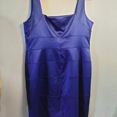 239 - Blue Satiny Dress Size 16