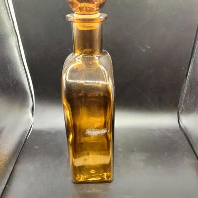 252 - Large Amber Decanter Bottle Decor