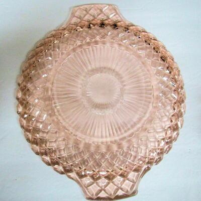 Pink Waffle/Waterford Tray, Depression Glass