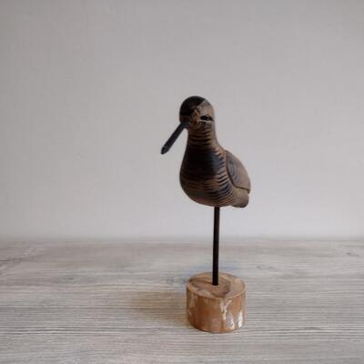Hand carved wood seabird statue