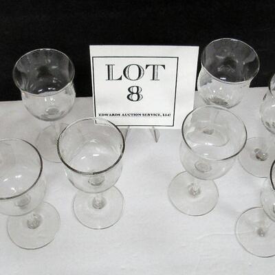 Set of 8 Clear Wine Glasses