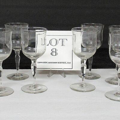 Set of 8 Clear Wine Glasses