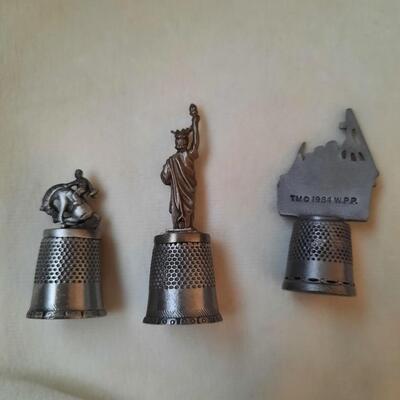 Pewter Thimble Collection Lot of 3