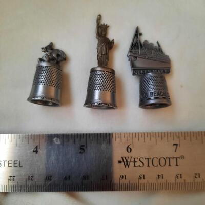 Pewter Thimble Collection Lot of 3