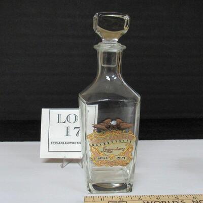 Nice Heavy Glass Harley Davidson Decanter, Original Stopper