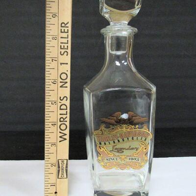 Nice Heavy Glass Harley Davidson Decanter, Original Stopper