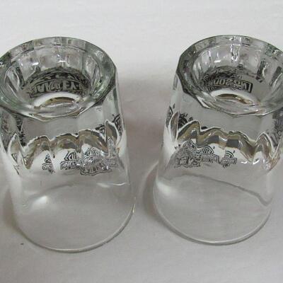 2 Heavy Duty Harley Davidson Shot Glasses