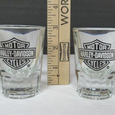 2 Heavy Duty Harley Davidson Shot Glasses