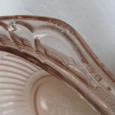 Pink Depression Glass Large Handled Bowl, Mayfair