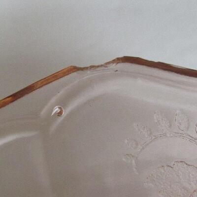 Pink Depression Glass Large Handled Bowl, Mayfair