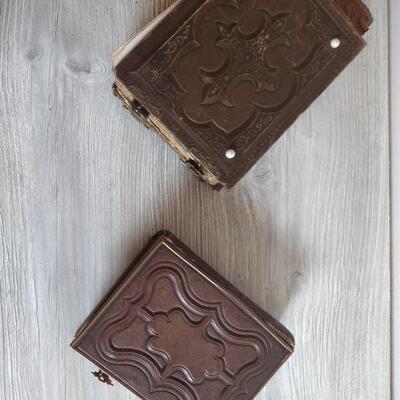 Set of 2 Vintage photo albums circa late 1800s