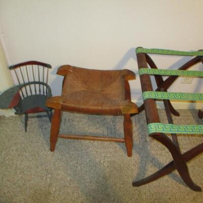 Luggage Rack, Straw Stool, Doll Chair