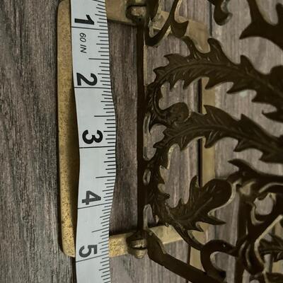 Vintage brass peacock bookends