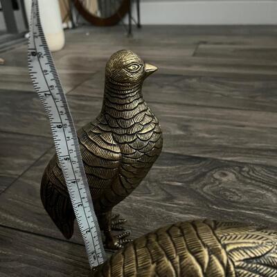Vintage brass quails