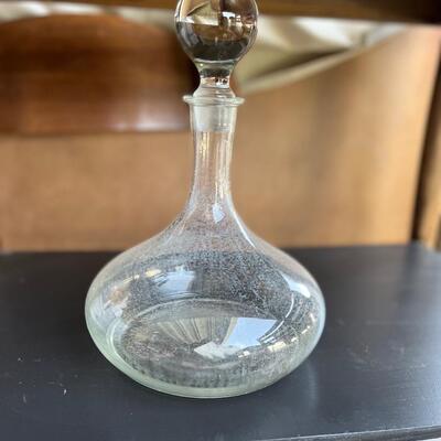 Vintage glass decanter with stopper