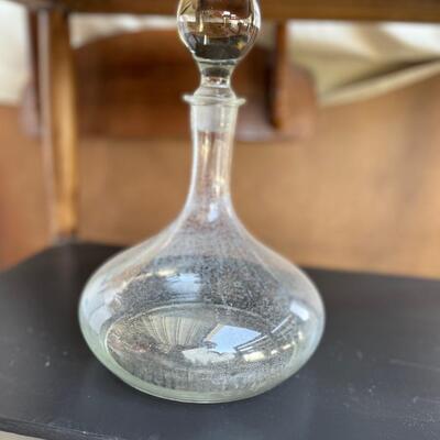 Vintage glass decanter with stopper