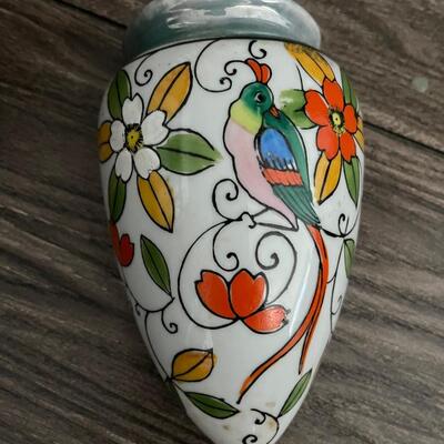 Lusterware hand painted wall pocket