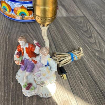 Antique porcelain colonial style lamp