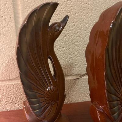 MCM ceramic swan figurines