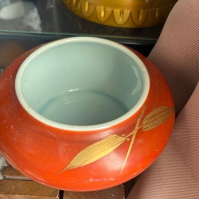 Vintage porcelain jar with lid