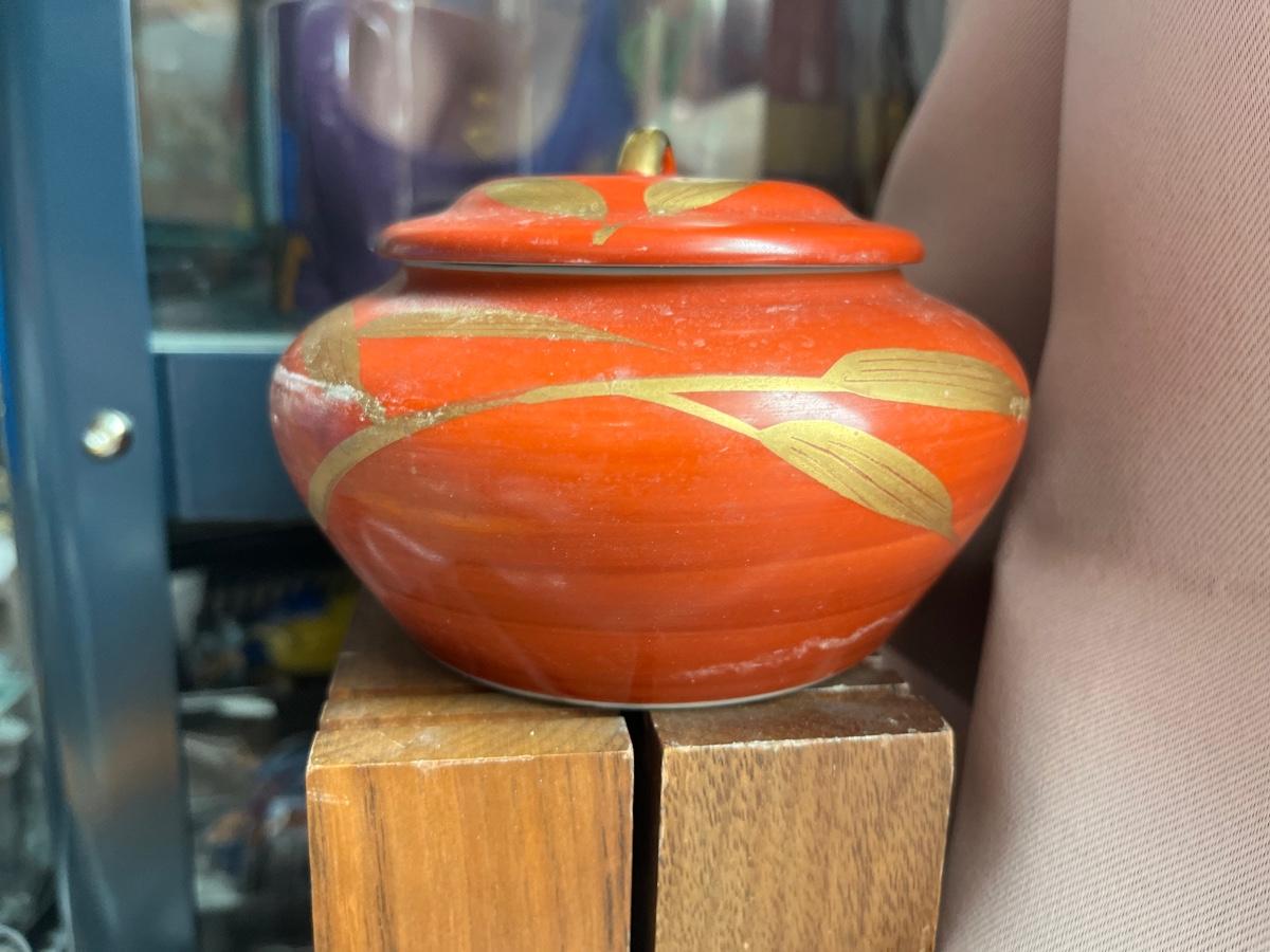 Vintage porcelain jar with lid