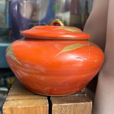 Vintage porcelain jar with lid