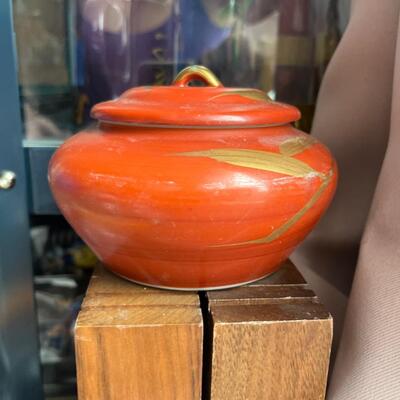 Vintage porcelain jar with lid