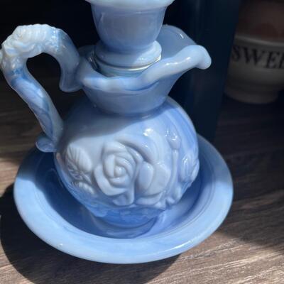Vintage Avon blue slag glass