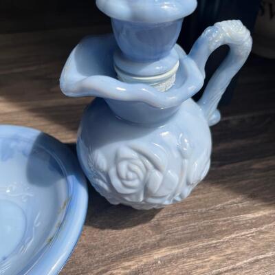 Vintage Avon blue slag glass