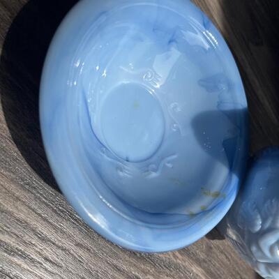 Vintage Avon blue slag glass