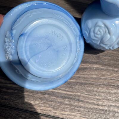Vintage Avon blue slag glass