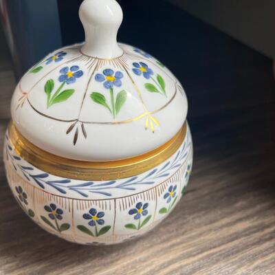 Vintage porcelain jar with lid