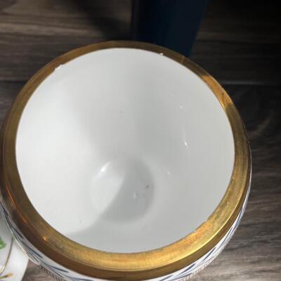Vintage porcelain jar with lid