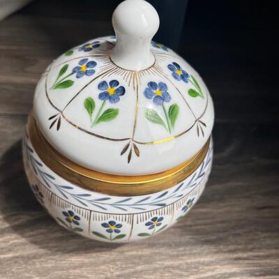 Vintage porcelain jar with lid