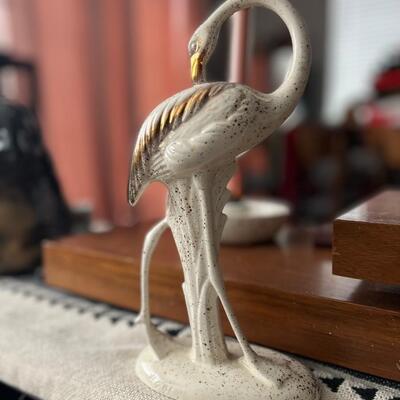 Vintage Art Deco style ceramic crane