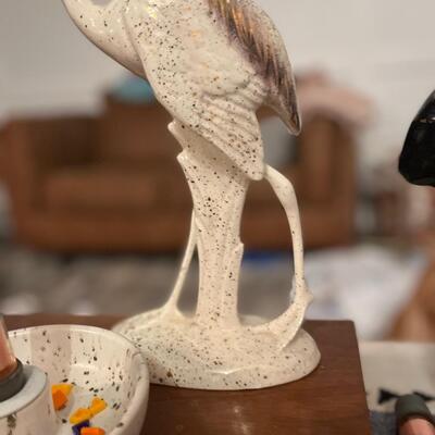 Vintage Art Deco style ceramic crane