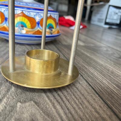 Solid brass candle holder